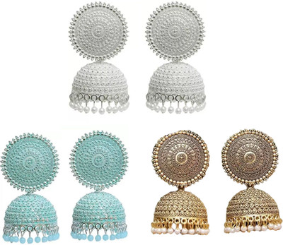 JMBW INTERNATIONAL Stylish Fancy Traditional Combo Set Of 3 Alloy Jhumki Earring