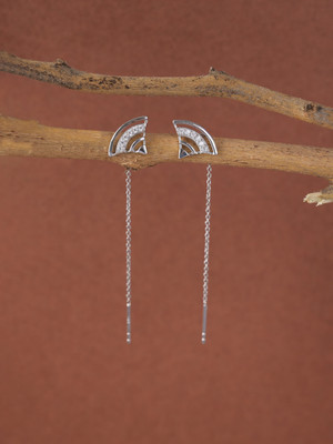 CLARA Aria Cubic Zirconia Sterling Silver Ear Thread