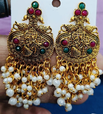 SAKETHAM Swan Duet Petals Alloy Jhumki Earring