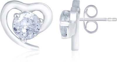 ZALKARI Diamond Round Cut Women's & Girl Latest Classy Fancy Stud Earring Zircon Sterling Silver Stud Earring