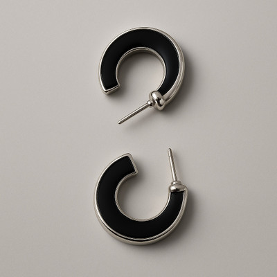 Lexzy Trendy Enamel Hoop Earrings for Women & Girls Lightweight Fashion Jewellery Zircon Metal Stud Earring