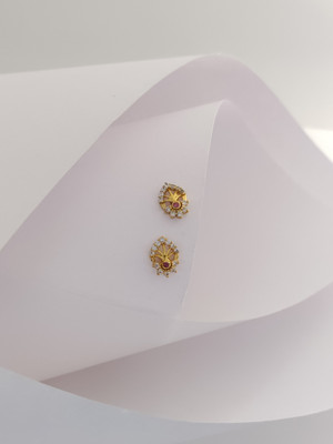 PARI ENT. AD - 69 Excellent Finish Ad American Diamond Stud Earrings For Women & Girls Diamond Brass Plug Earring