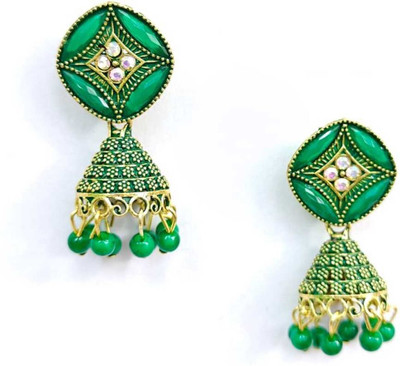 GM Enterprises 1001-Traditional Moti Stones Unic Design Jhumki Earring For Women Pearl Alloy Jhumki Earring, Chandbali Earring