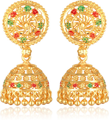 VIGHNAHARTA Shimmering Jhumki Jhumka Earring for Women and Girls[VFJ2508ERG] Brass Jhumki Earring