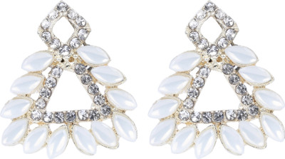 DEGHLAM DEGHLAM Alloy White Earrings stone For Women & Girls Brass Drops & Danglers Cubic Zirconia Alloy Stud Earring