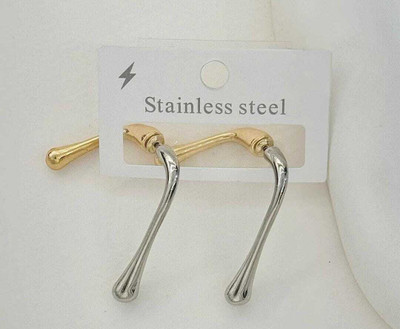 MOREL Irregular Line Drop Charm Earrings Temperament Dangle Earrings (PACK OF 1) Gold Stud Earring