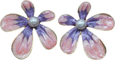 alya jewels Pink Women Floral Alloy Stud Earring