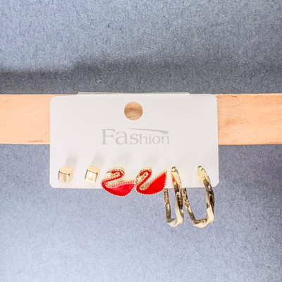 brybella Stylish Combo Pack of Anti-Tarnish Earrings – Huggie & Western Design Stainless Steel Huggie Earring