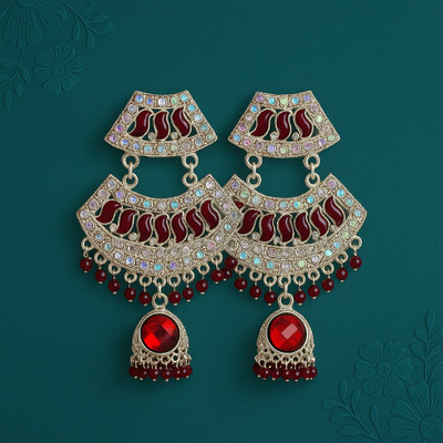 Shifa Enterprises Jhumki Earrings Mariin Cubic Zirconia Alloy Jhumki Earring