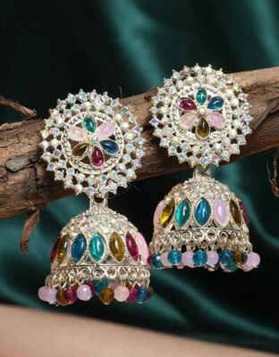Beyond fantasy Gold Plated Fashion Earrings for Women Cubic Zirconia Brass Jhumki Earring