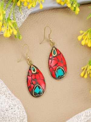 Jewelgenics Red geometric Drop & Dangler Earrings Alloy Drops & Danglers