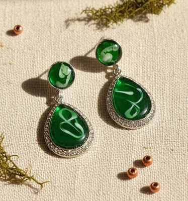 LOVIA BY HM GREEN EARRINGS FOR WOMEN, CRYSTAL STONE EARRINGS, HEAVY EARRING Cubic Zirconia Alloy, Brass Drops & Danglers, Plug Earring, Earring Set, Rhinestone Studs, Chandbali Earring LOVIA BY HM GREEN EARRINGS FOR WOMEN, CRYSTAL STONE EARRINGS, HEAVY EARRING Cubic Zirconia Alloy, Brass Drops & Danglers, Plug Earring, Earring Set, Rhinestone Studs, Chandbali Earring