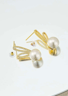 Lady Raiment Pearl Bling Earrings Crystal Alloy Stud Earring