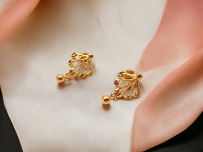 Royal Covering Latest Designed 1 Gram Gold Plated Stud/Drop Earring for Women & Girls, Copper, Brass Earring Set, Stud Earring, Drops & Danglers