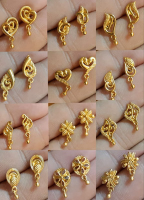 Ruby Tex GB CREATION Beads Brass Stud Earring