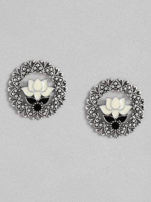 Sangria Lotus Design Oversized Studs Alloy Stud Earring