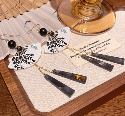 AKISON JEWELS Long Tassel Korean Earrings For Women Girls Trendy Western Fashion Beads Alloy Earring Set, Drops & Danglers, Tassel Earring