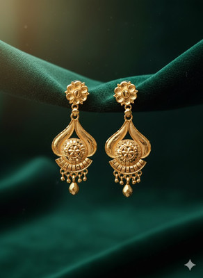 Alankarini Creation Unique Gold Plated Filigree Drop Earrings For Girls & Women Alloy Jhumki Earring