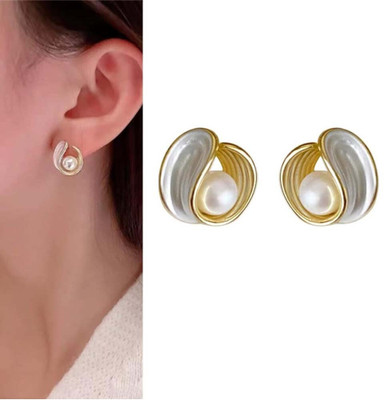 RV YUWON Korean pearl Studed stud earrings Cubic Zirconia Alloy Stud Earring