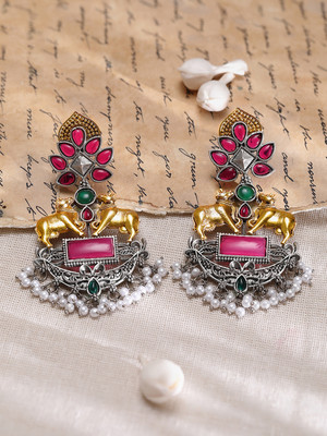 RUBANS Gold Plated Cubic Zirconia Alloy Drops & Danglers