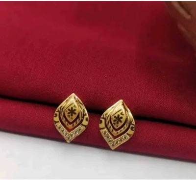 VIAANA CREATIONS Minimalist Cuff Earrings with Modern Geometric Pattern Alloy Stud Earring