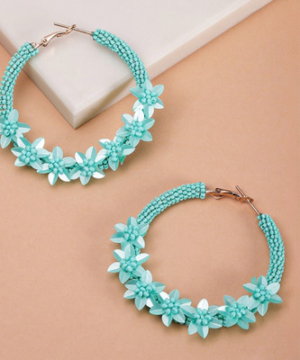 PRITA Unique And Stylish Beaded Earrings For Girls/Women's Alloy Hoop Earring