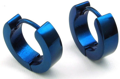 MAATRCHAAYA Enterprises Stylish Blue Colour Unisex Hoop Stud Earrings Stainless Steel Hoop Earring