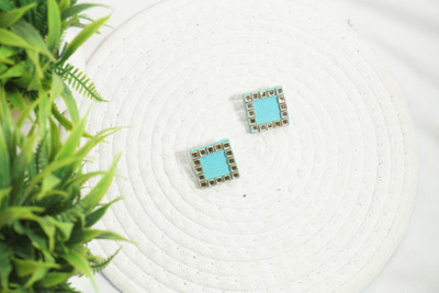 Sk Creation Elegant Traditional HandmadeCotton Fabric & MDF Kundan Earrings Cotton Dori Earring Set