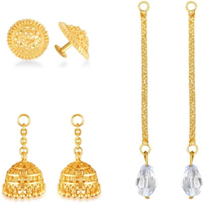 VIVASTRI Removable Stud Jhumki Chain Drop Earring Combo set 3 IN 1 Beads Alloy Earring Alloy Stud Earring, Jhumki Earring, Ear Thread