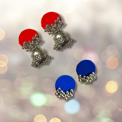 DIPRIYA GALLERY BRAVE STUDS EARRINGS COMBO PACK OF 2 Alloy, Fabric, Wood Stud Earring, Drops & Danglers