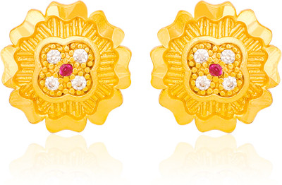 LUV FASHION Traditional Premium No Colour Fade Daily Wear Micron Plated Stud Earring Zircon Brass Stud Earring