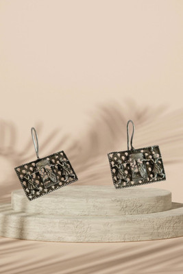 brassjewel Antique Oxidised Earrings for Women | Lightweight Daily Wear Jhumkas Brass Jhumki Earring