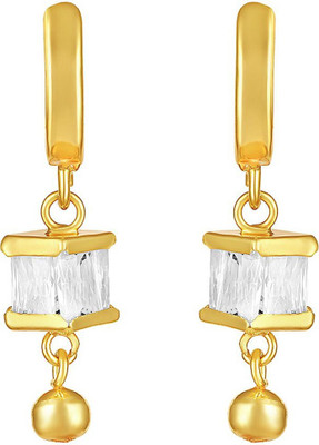 LUV FASHION Rich look party wear rose gold plated earring Cubic Zirconia Brass Chandbali Earring