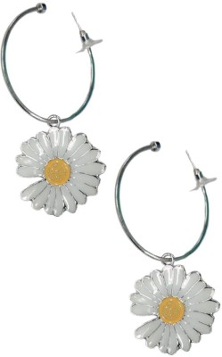 La Belleza Rose Gold Daisy Flower Earring Alisha Alloy Hoop Earring