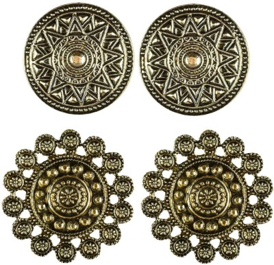 Fashion Fusion Combo of South Indian Temple Jewellery Large Big Tops Earrings For Women Brass Stud Earring