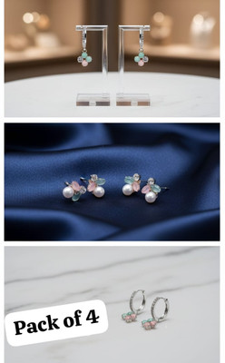 Jhumka junction by chinu Studs hoop earring Cubic Zirconia Alloy Stud Earring, Hoop Earring, Rhinestone Studs