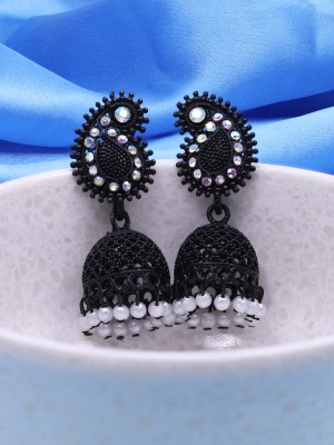 SAIYONI Jhumki|Indian Dangles|Jhumki Drops|Jhumki Earrings|Black jhumki|Peacock jhumki Alloy Jhumki Earring