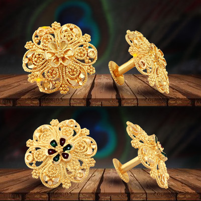 VIVASTRI Everyday wear Gold plated Jhumki & Stud Earring for Women and Girls Cubic Zirconia Alloy Stud Earring