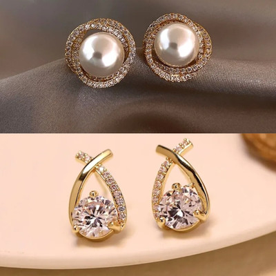 estailo fashion Estailo Perfects Cross Bling Minimal Earrings Alloy Drops & Danglers
