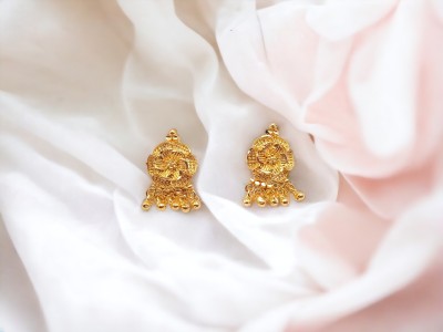 Royal Covering Latest Designed 1 Gram Gold Plated Floral Stud Earring for Women & Girls, Copper, Brass Drops & Danglers, Stud Earring