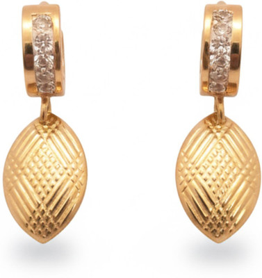 KAYYA21 DROP TEXTURED EARRING Diamond Stainless Steel Drops & Danglers
