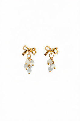 LABHO Labho Bow Cluster Earrings Pearl Brass Stud Earring