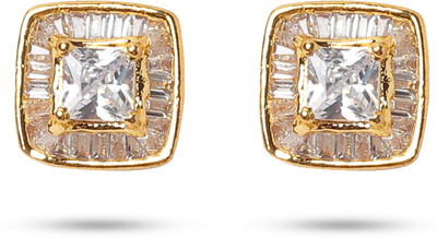 RedSolitaire WESTERN GOLDEN STUD EARRINGS Cubic Zirconia Brass Stud Earring