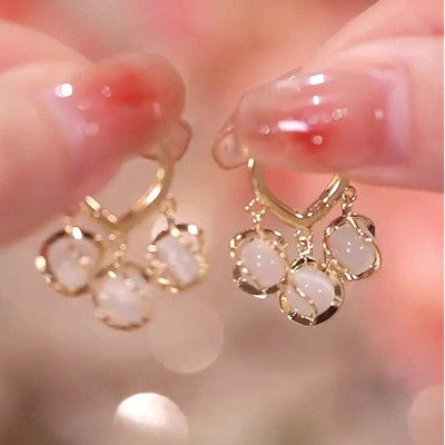 AVR JEWELS Korean Style Gold Plated Eyebell Cat Eye Earrings Stud For Women & Girls Alloy Drops & Danglers