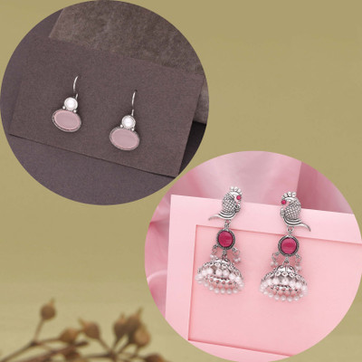 Vedda Silver Earring for Women & Girls Beads Brass Drops & Danglers, Stud Earring