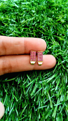 mgm collection Gold plated 'J' type studs Brass Stud Earring