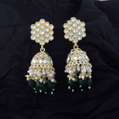 Aoora FNKDE103GRN Alloy Jhumki Earring
