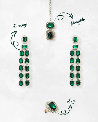 Aaina by SK Edit Collection Pack of 3 Alloy Drops & Danglers, Earring Set