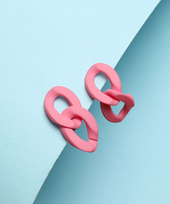 SOHI sohi pink link earrings Alloy Drops & Danglers