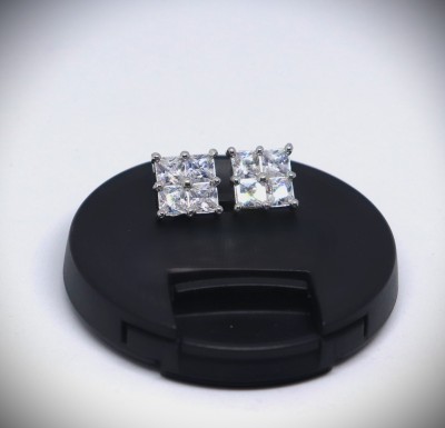 Ruchi Shah ELEGANT SQUARE 4 Diamond Alloy Stud Earring